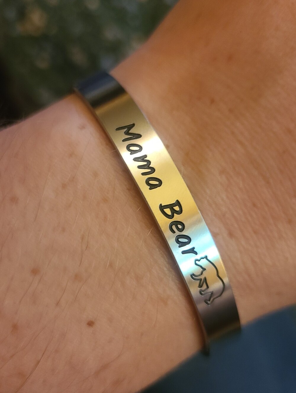 Mama Bear Engraved Stainless Steel Bracelet - Women Jewelry